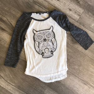Owl baseball tee